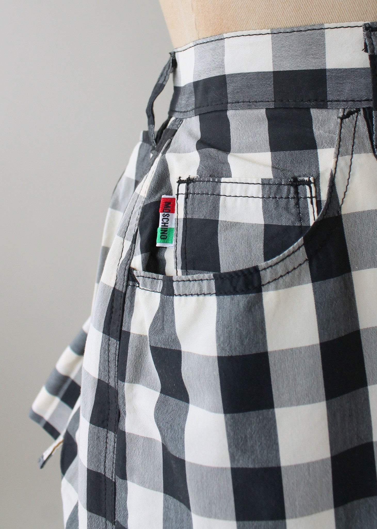 Vintage 1980s Moschino Jeans Party in the Back Mini Skirt