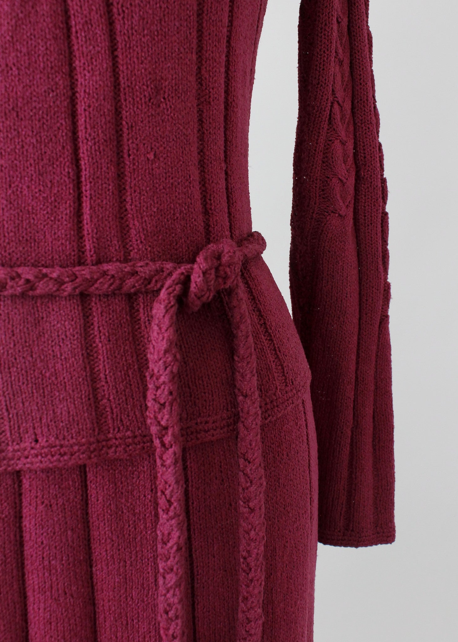 Vintage 1930s Plum Knit Sweater and Skirt Dress Set