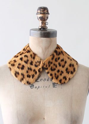 Vintage 1950s Leopard Fur Collar