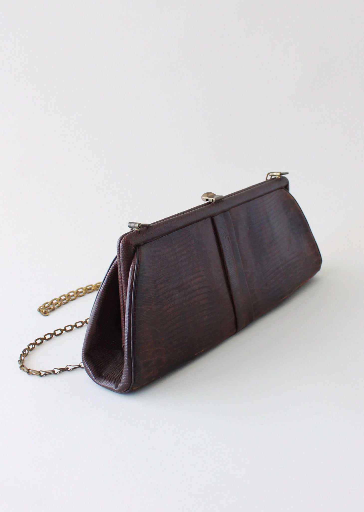 Vintage 1950s Lizard Purse with a Cross Body Chain