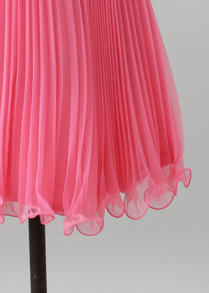 Vintage 1960s Pink Chiffon MOD Party Dress