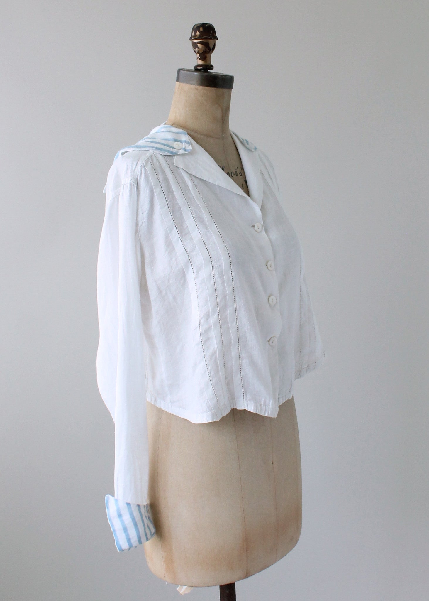 Vintage Edwardian Striped Sailor Blouse