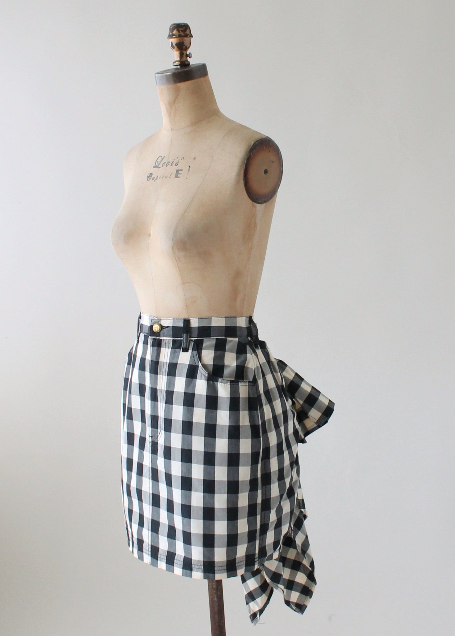 Vintage 1980s Moschino Jeans Party in the Back Mini Skirt