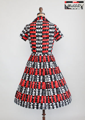 Vintage 1960s Lanvin Pop Art Shirt Dress