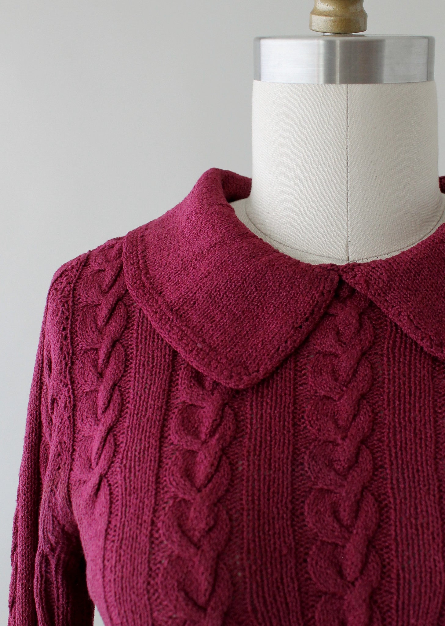 Vintage 1930s Plum Knit Sweater and Skirt Dress Set