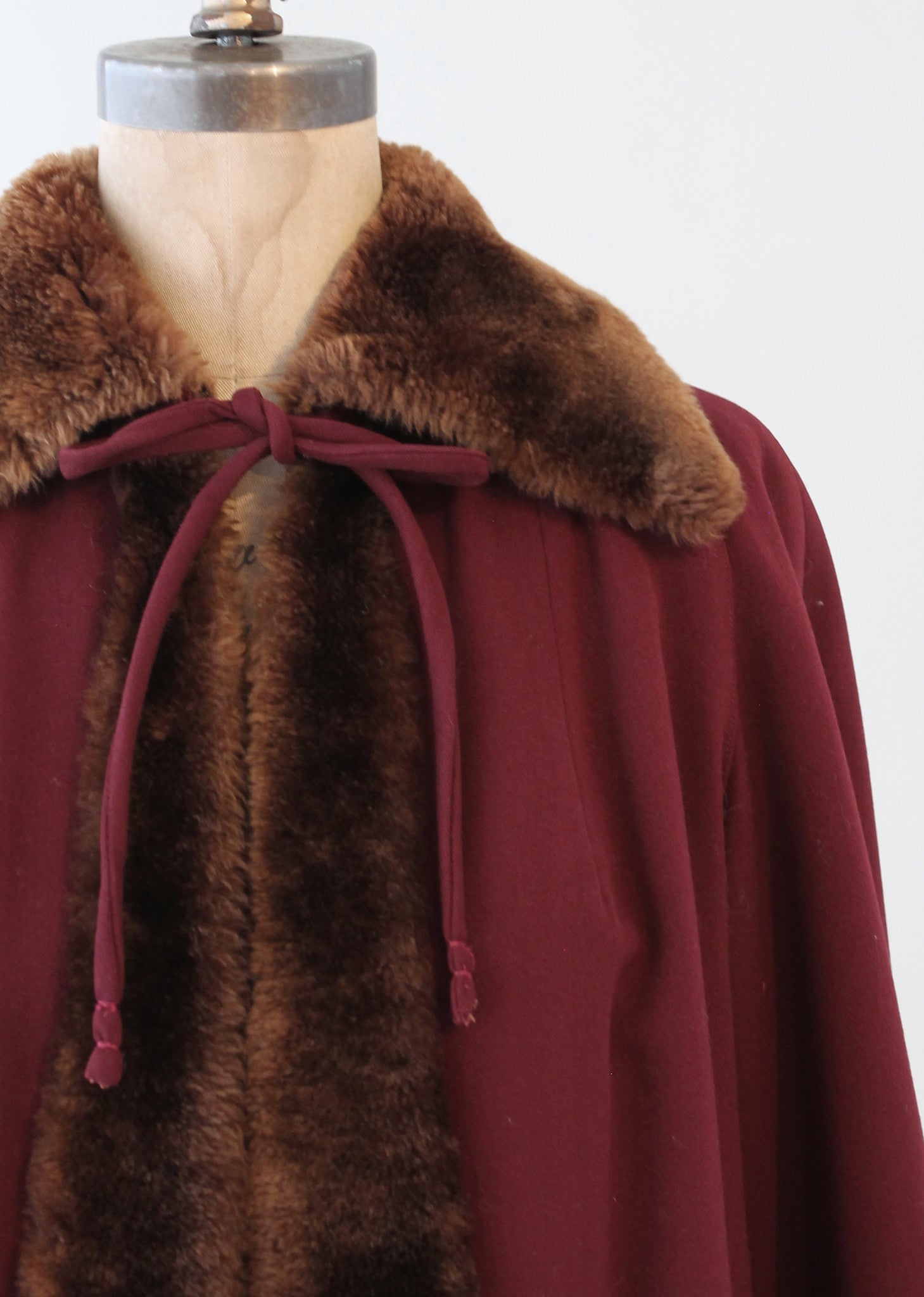 Hearts & Roses retro winter swing coat Elsie Coat with faux fur trim