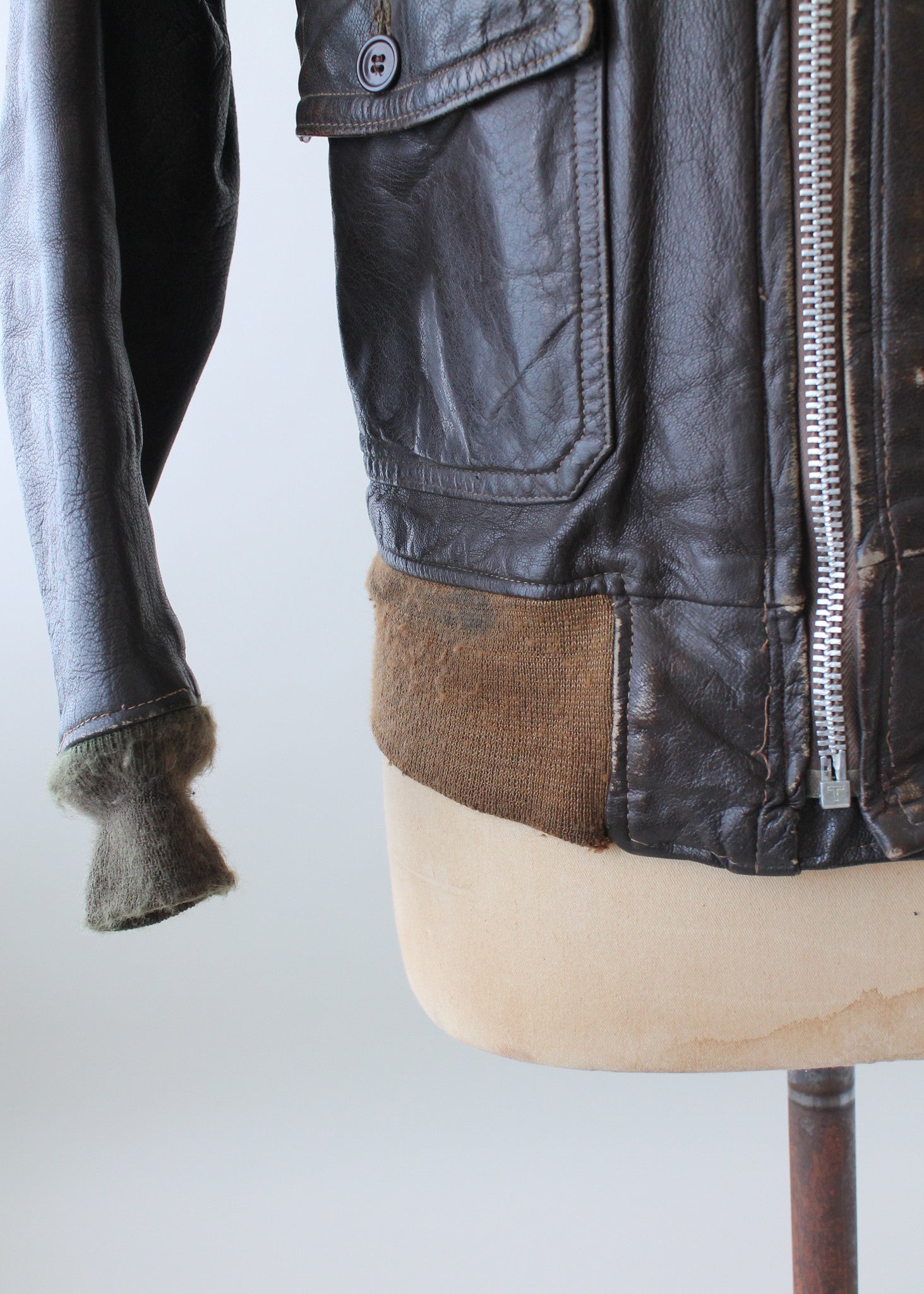 Vintage 1950s USN Leather Flight Jacket