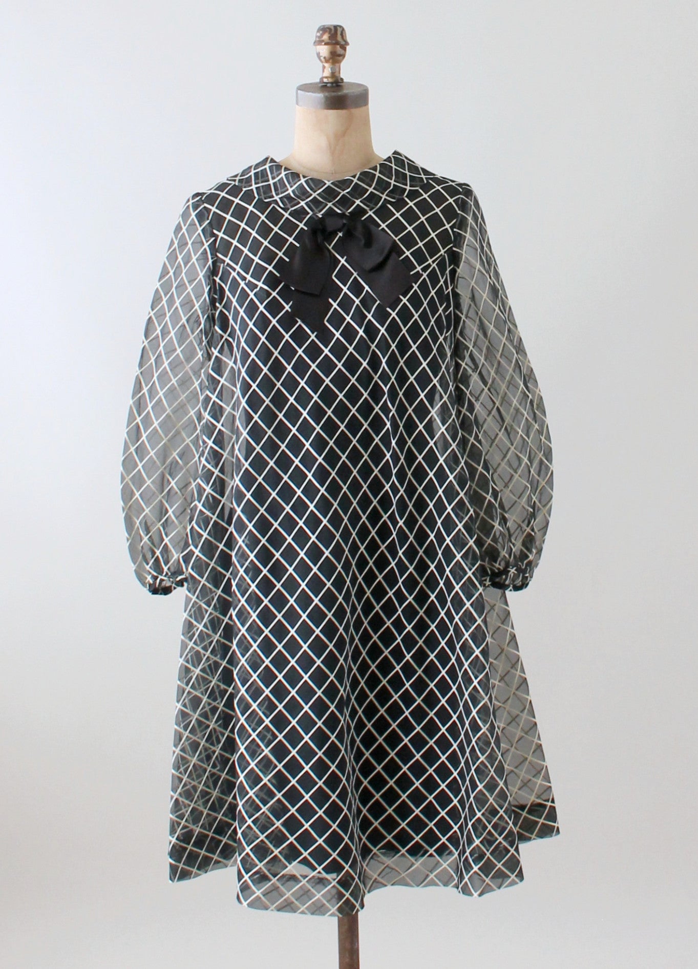 Vintage 1960s MOD Organdy Trapeze Dress