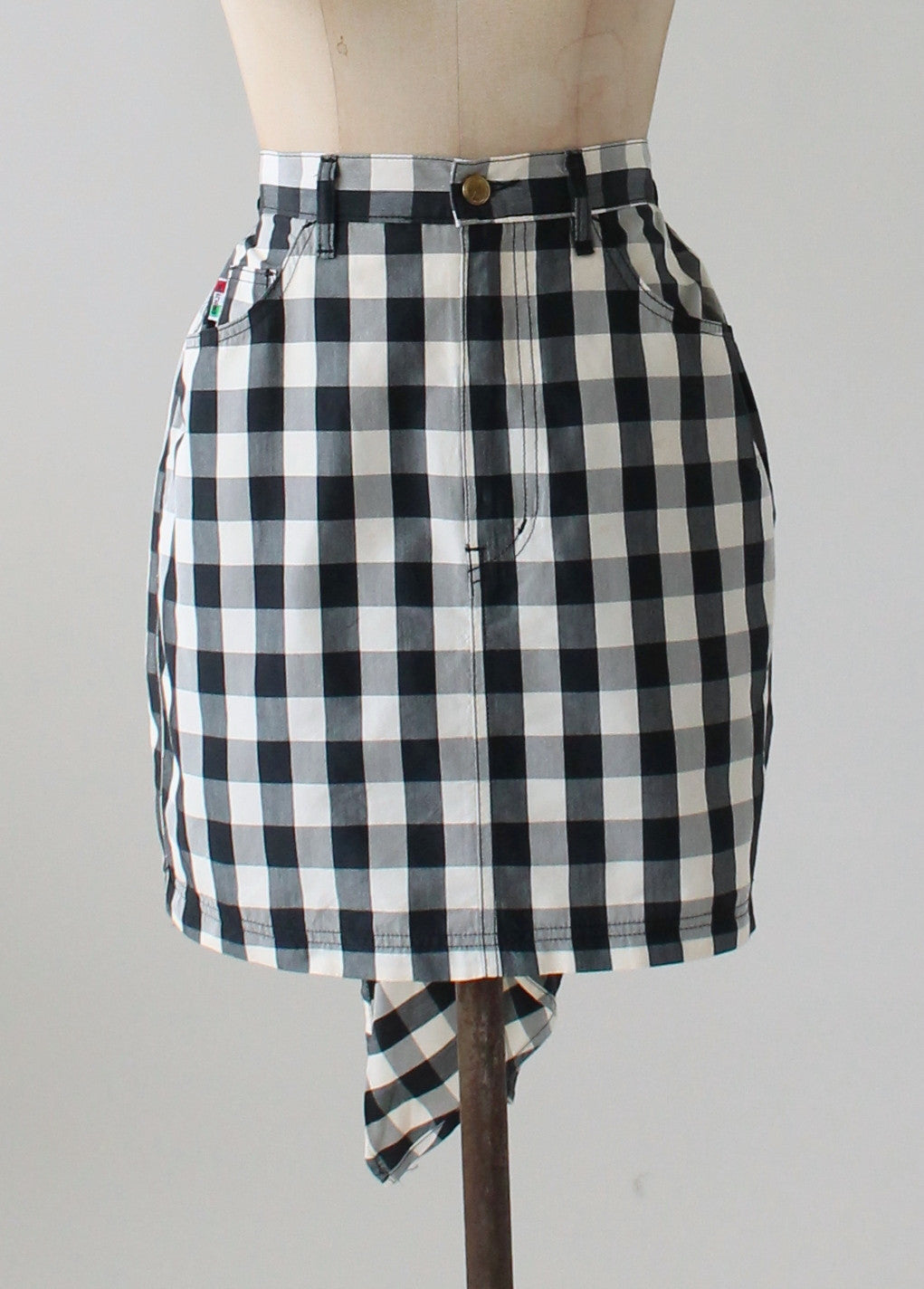 Vintage 1980s Moschino Jeans Party in the Back Mini Skirt
