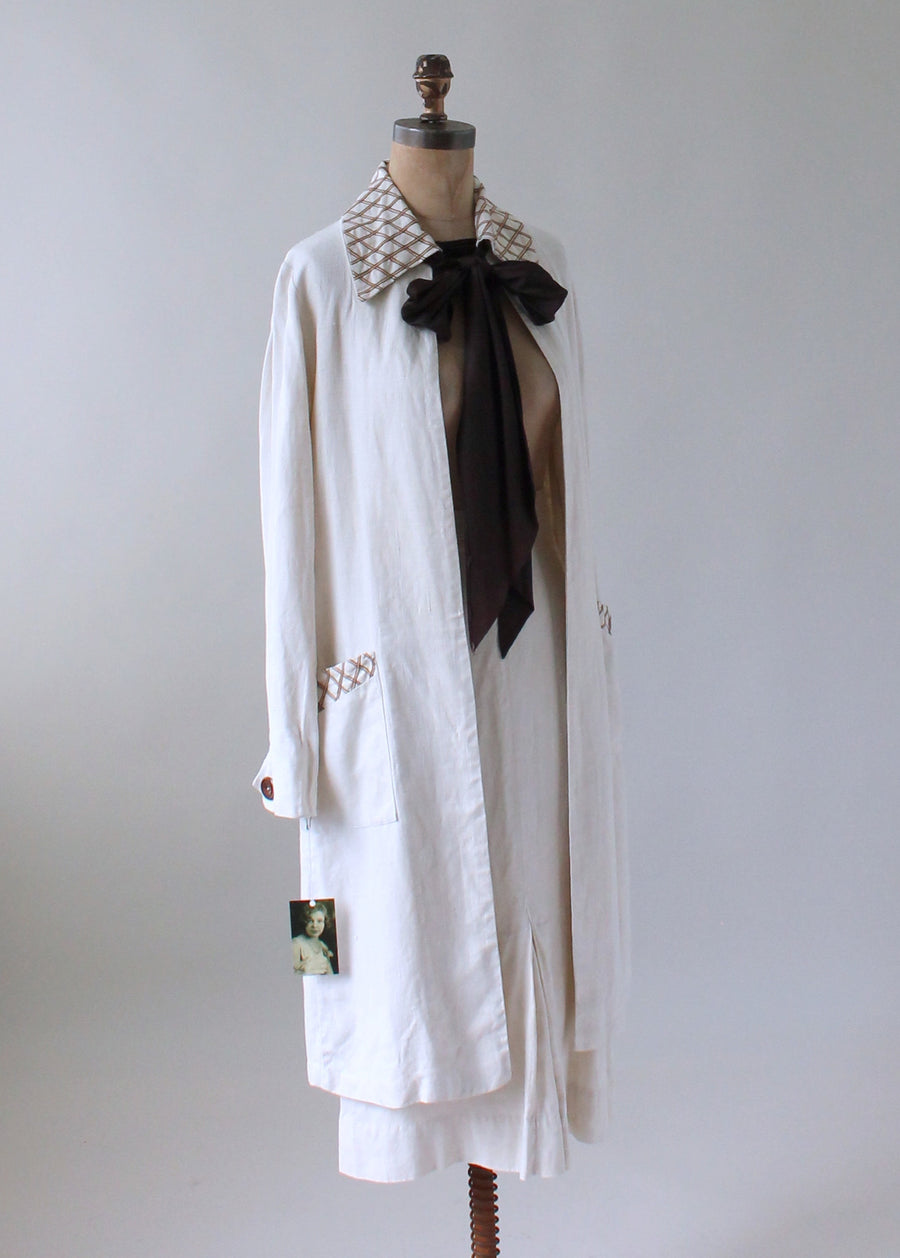 Vintage 1930s NRA Label Art Deco Linen Suit