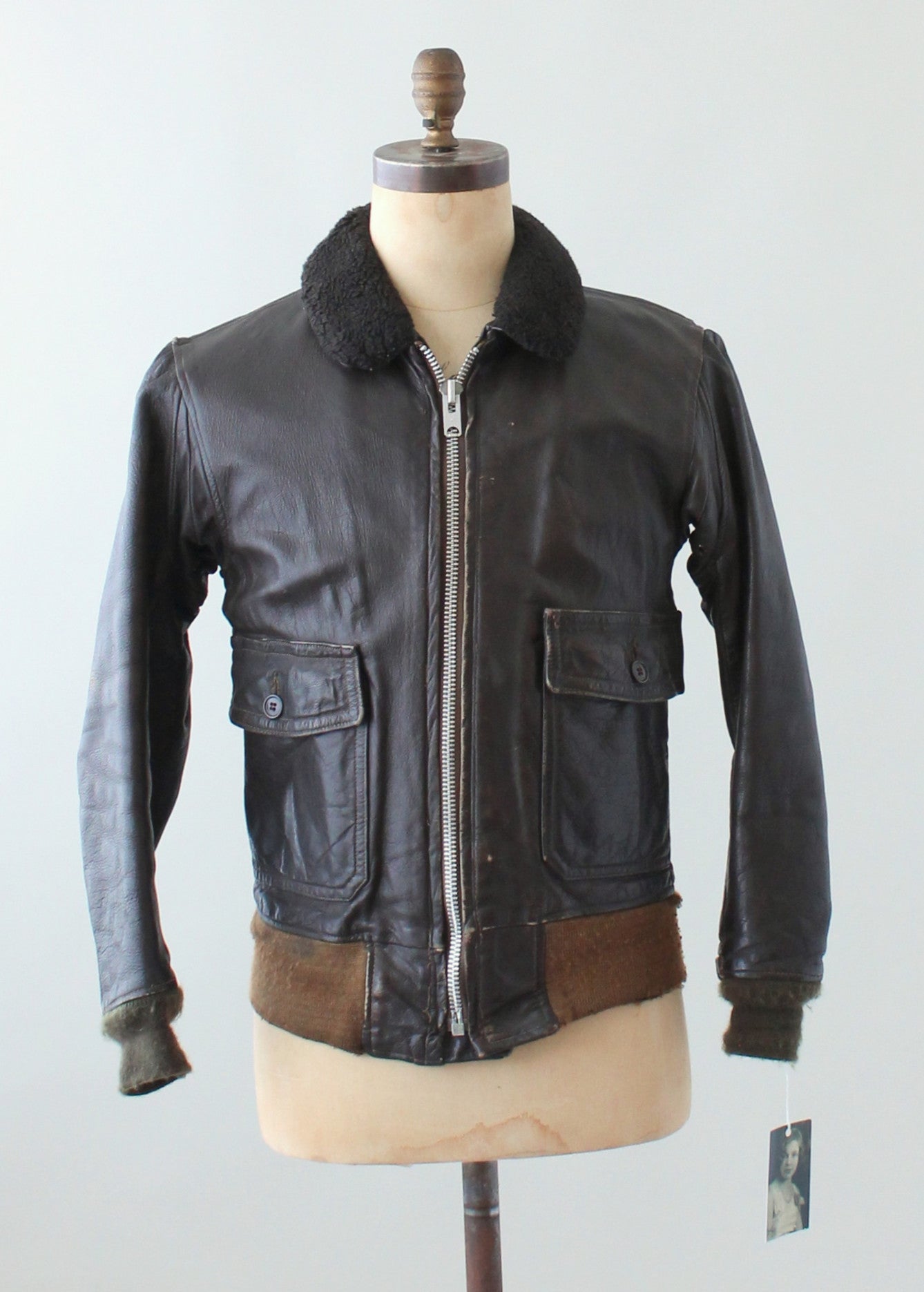 Vintage 1950s USN Leather Flight Jacket