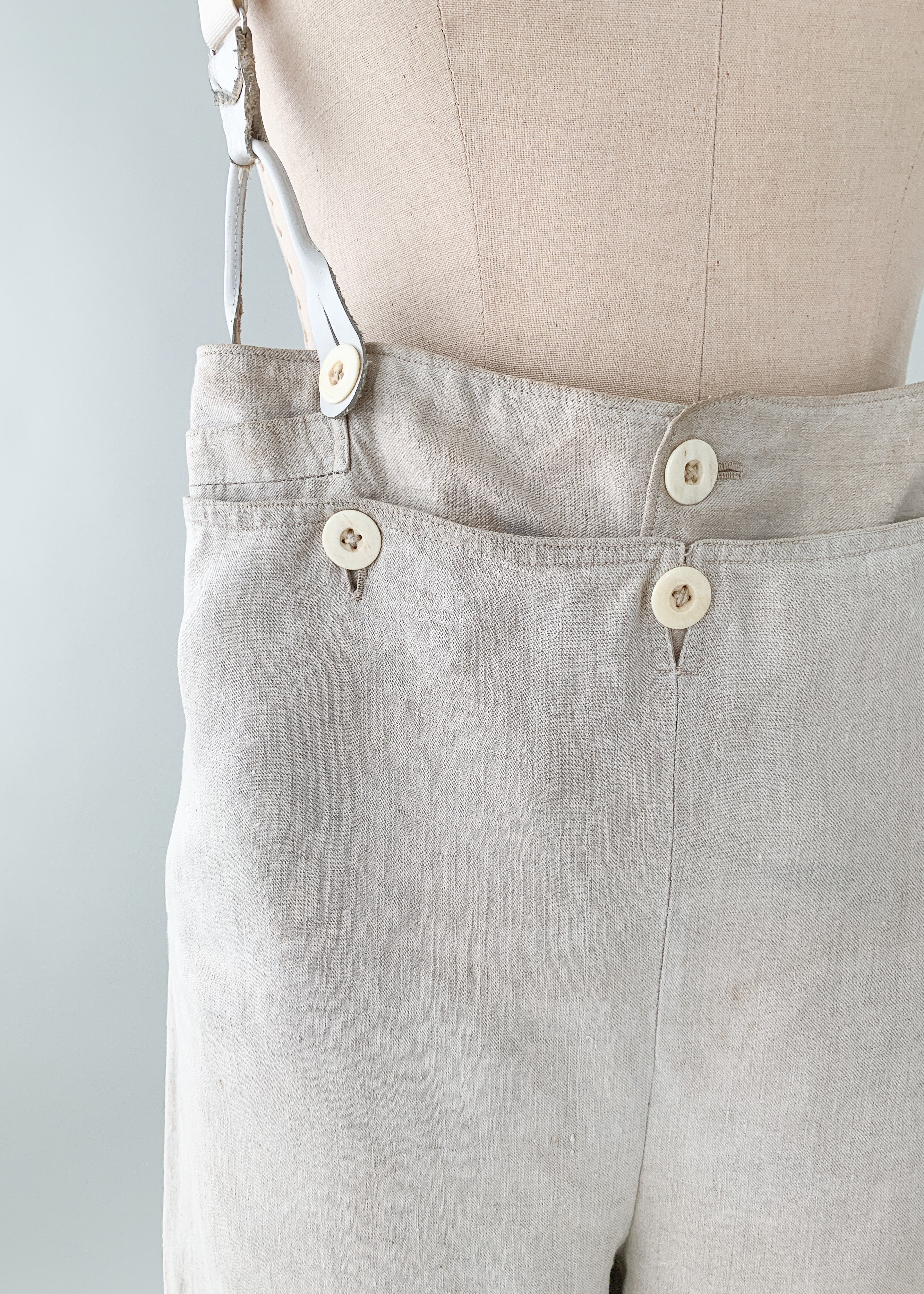 Antique 1840s Linen Menswear Pants