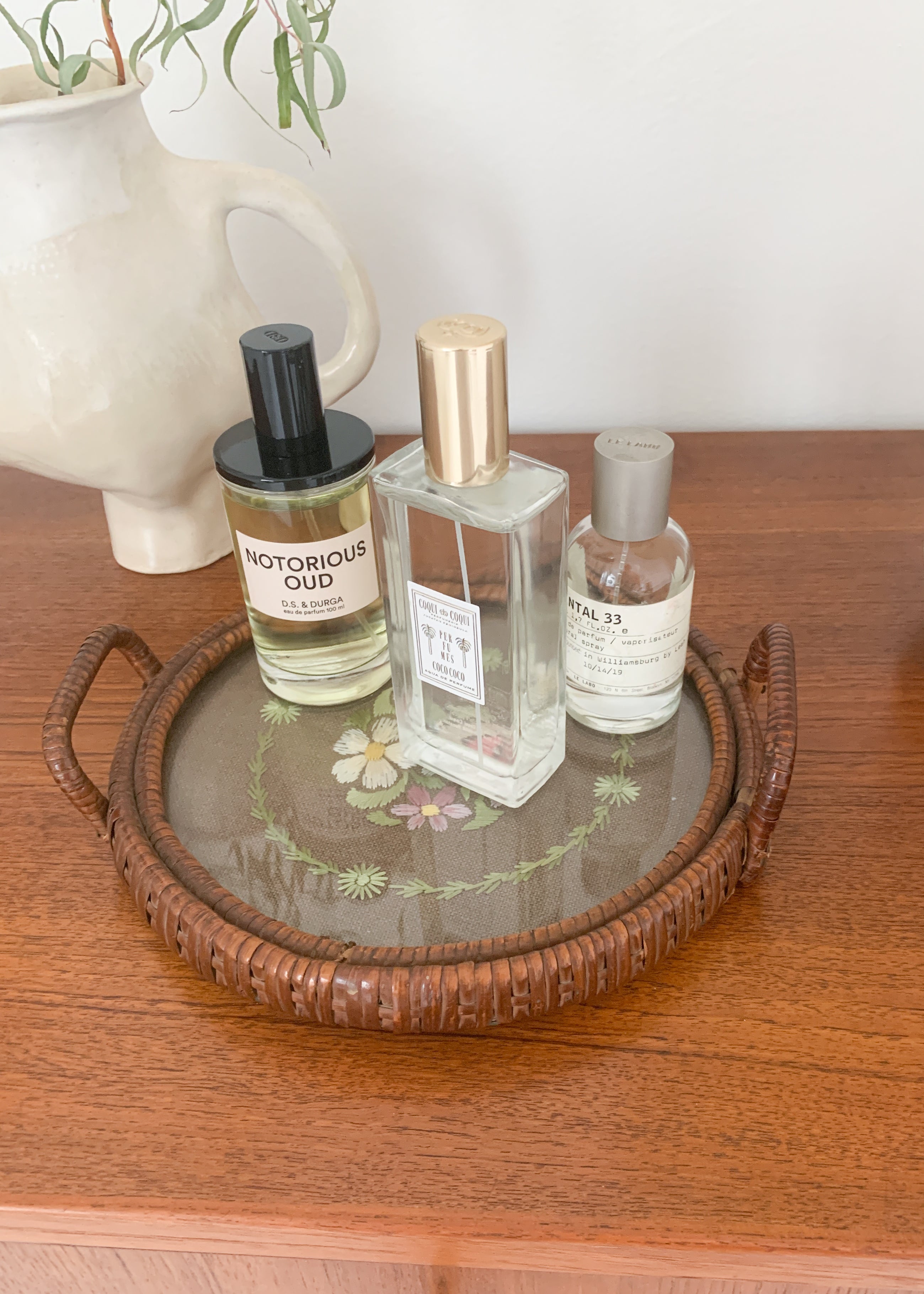 Antique Edwardian Wicker Dresser Tray