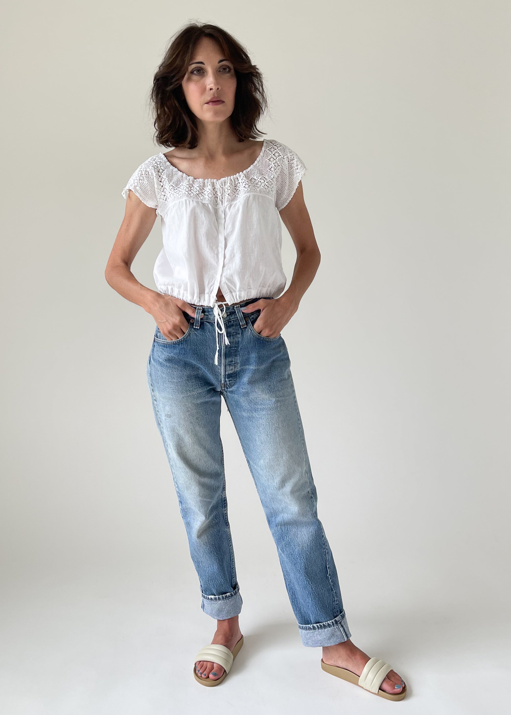 Antique Cotton and Lace Top