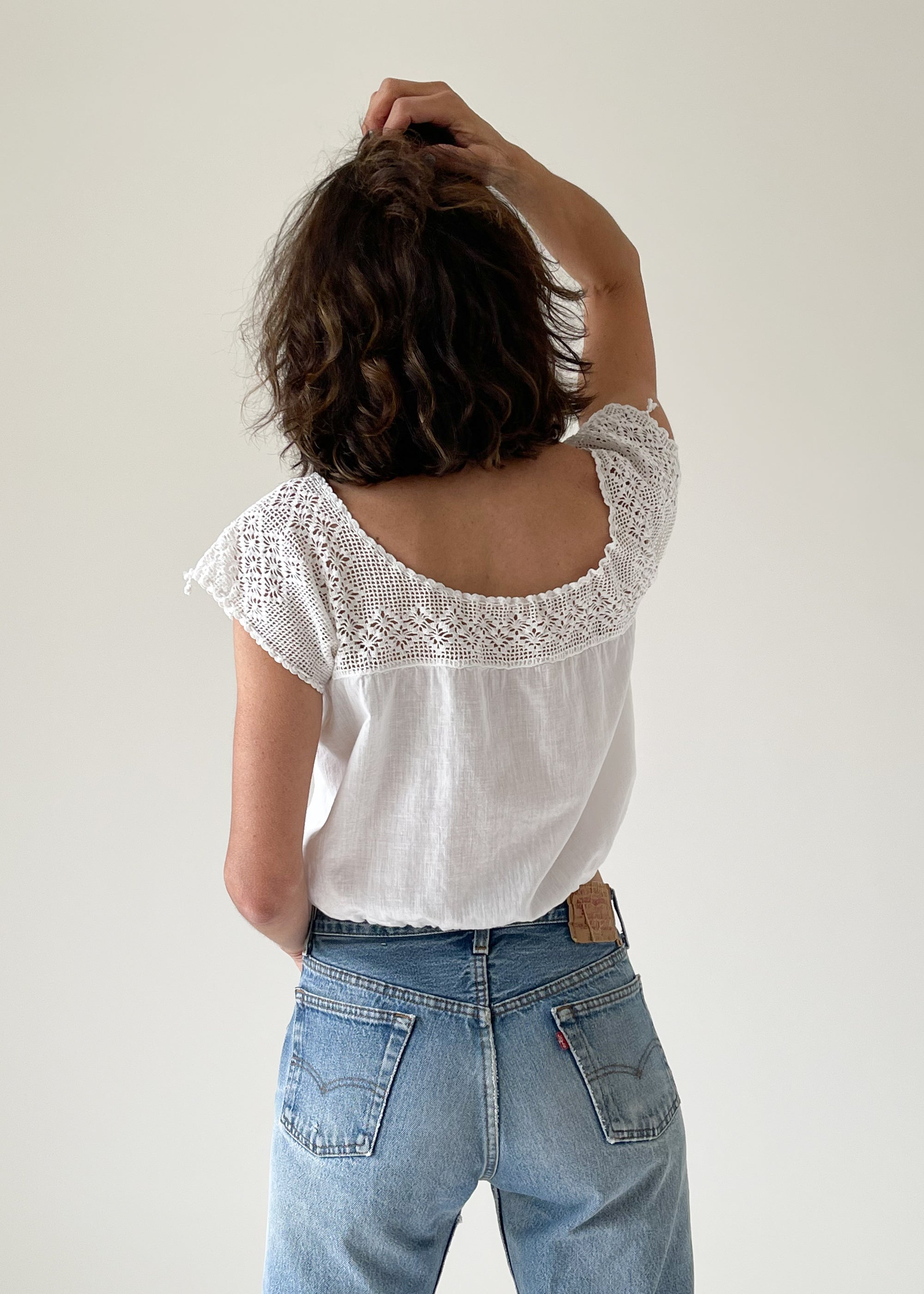 Antique Cotton and Lace Top