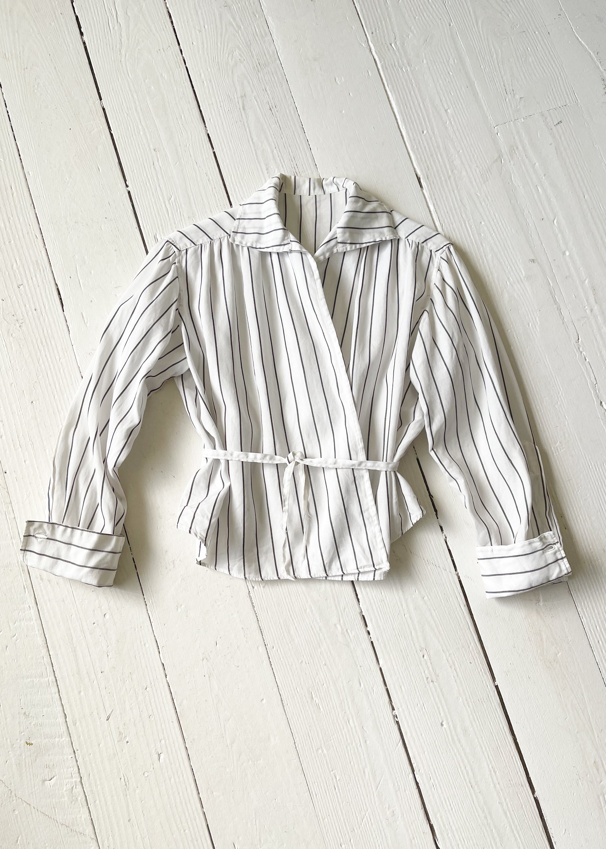 Antique Edwardian Cotton Wrap Blouse