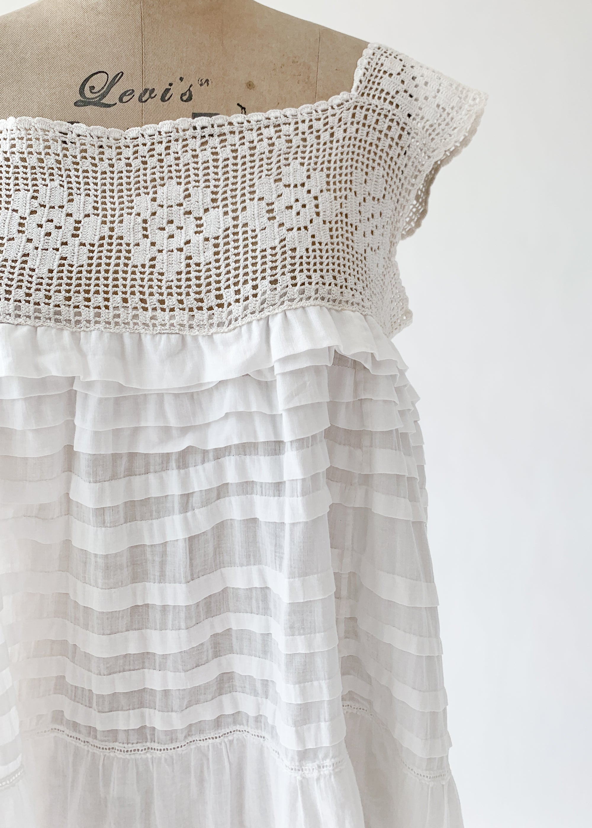 Antique Edwardian Cotton Tank Top Remade