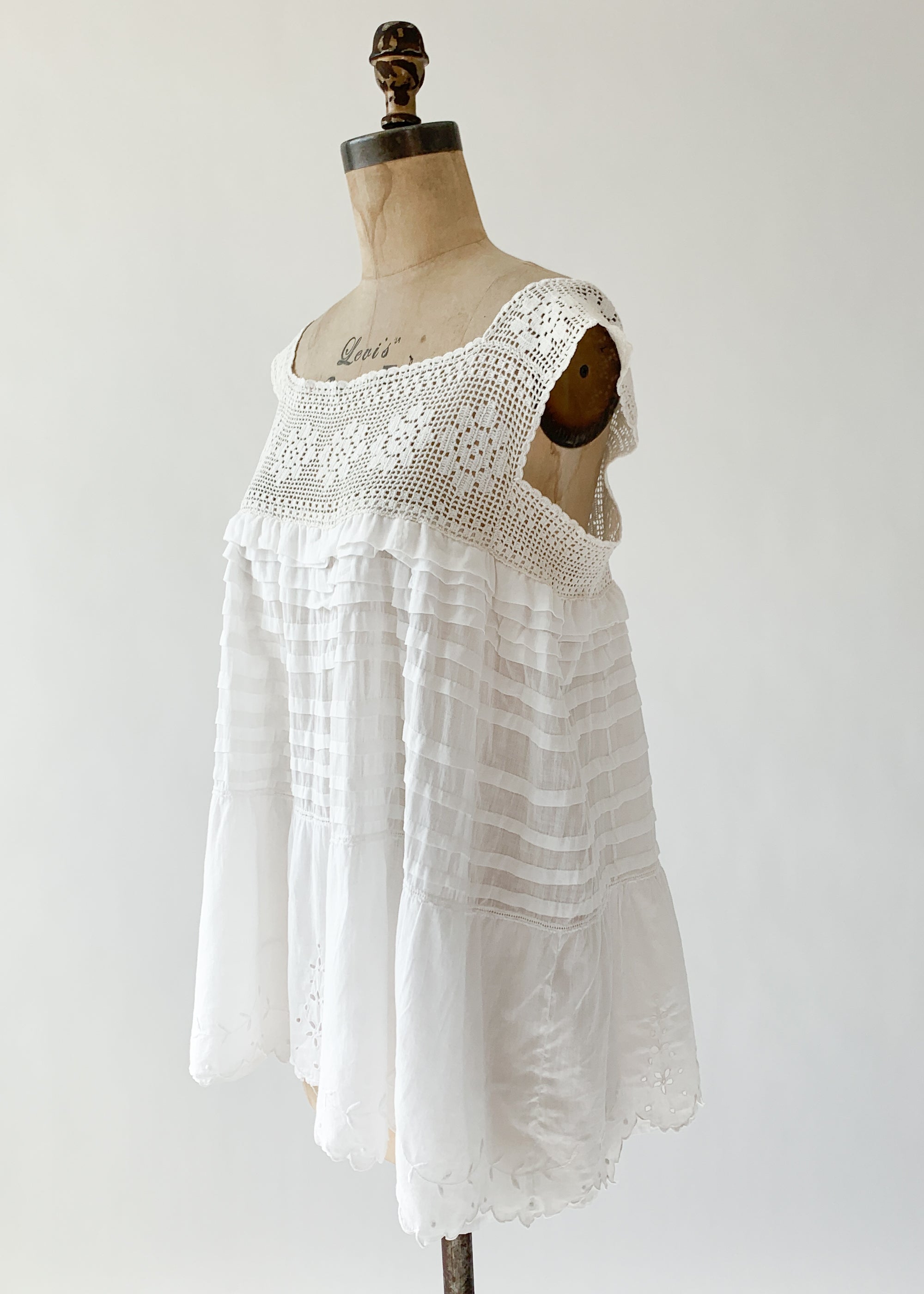 Antique Edwardian Cotton Tank Top Remade