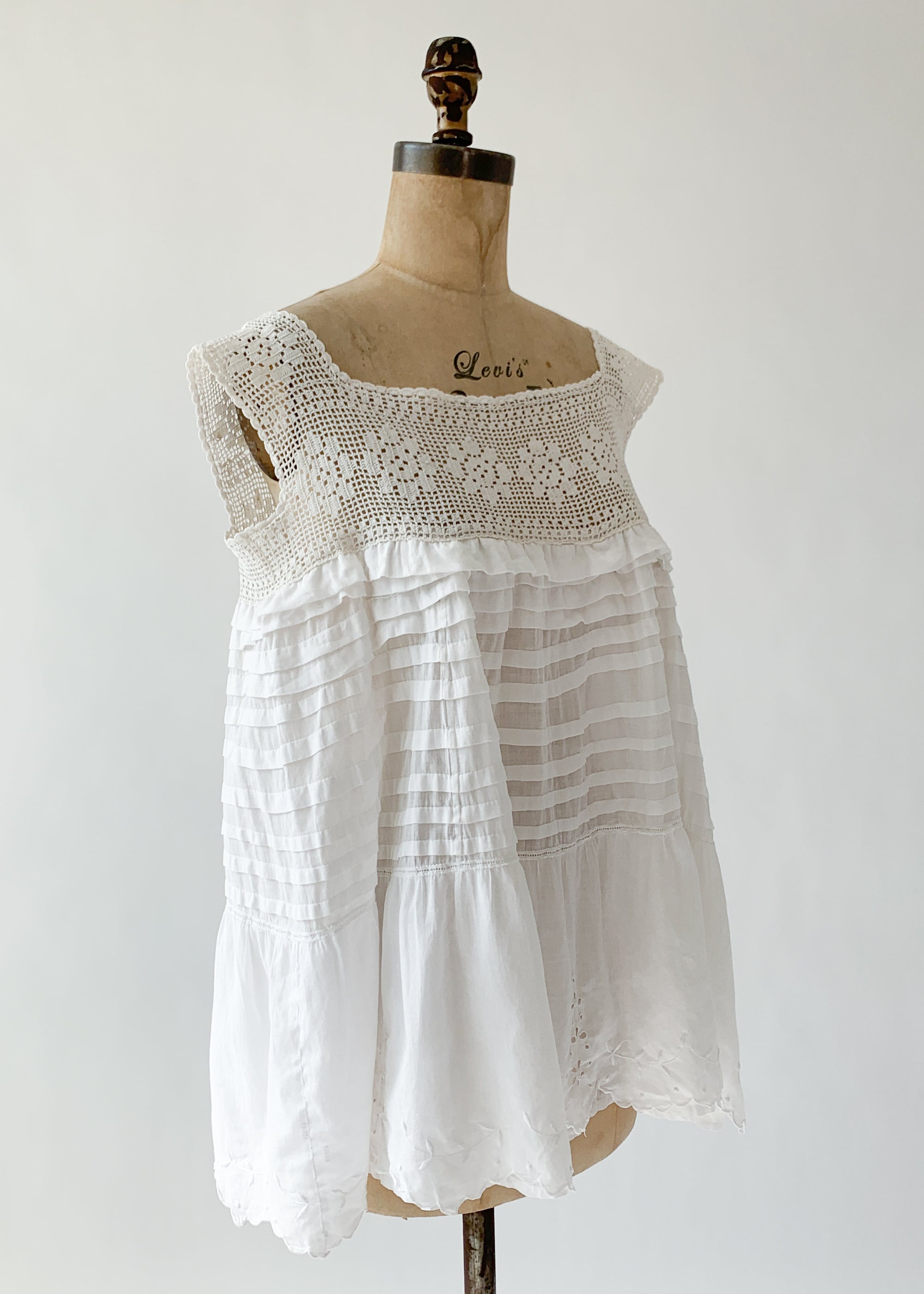 Antique Edwardian Cotton Tank Top Remade