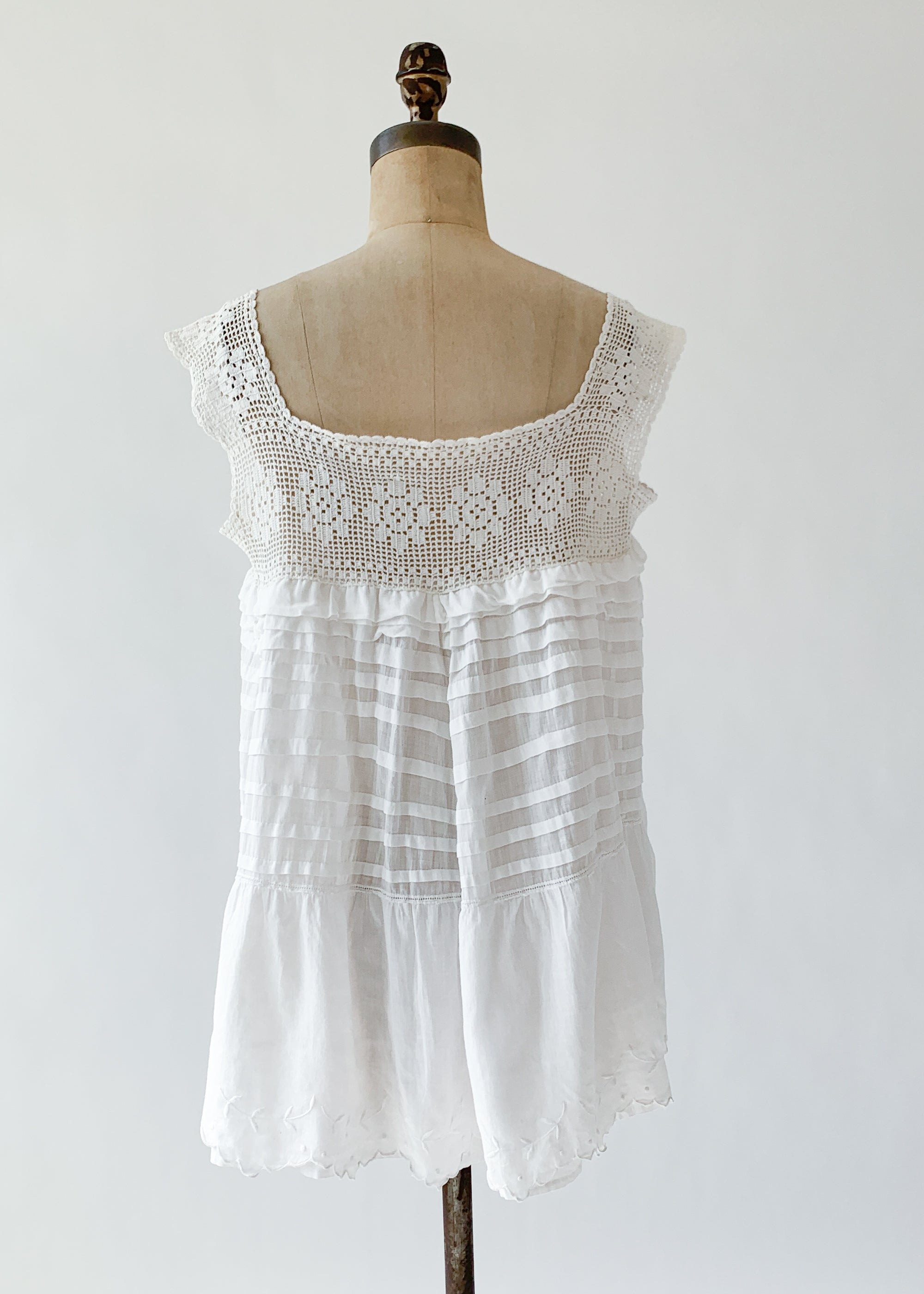 Antique Edwardian Cotton Tank Top Remade