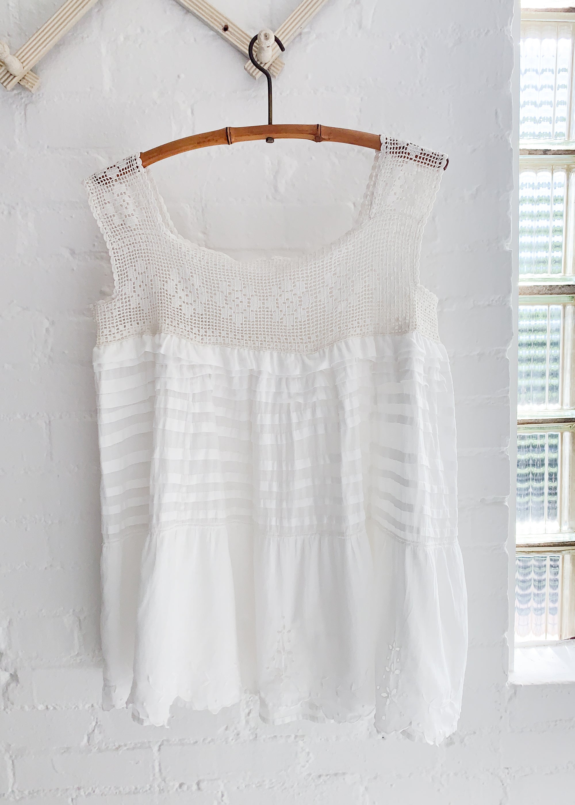 Antique Edwardian Cotton Tank Top Remade