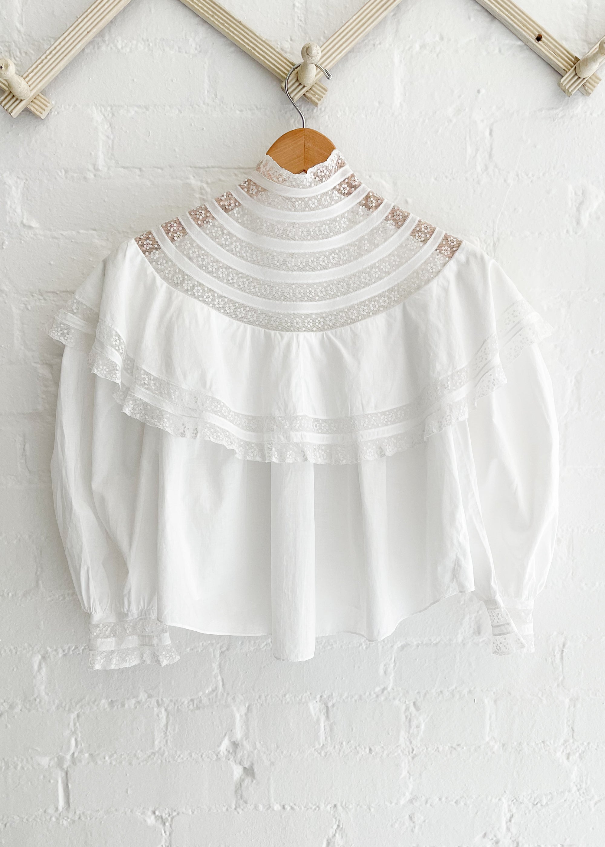 Antique Edwardian High Neck Blouse Raleigh Vintage