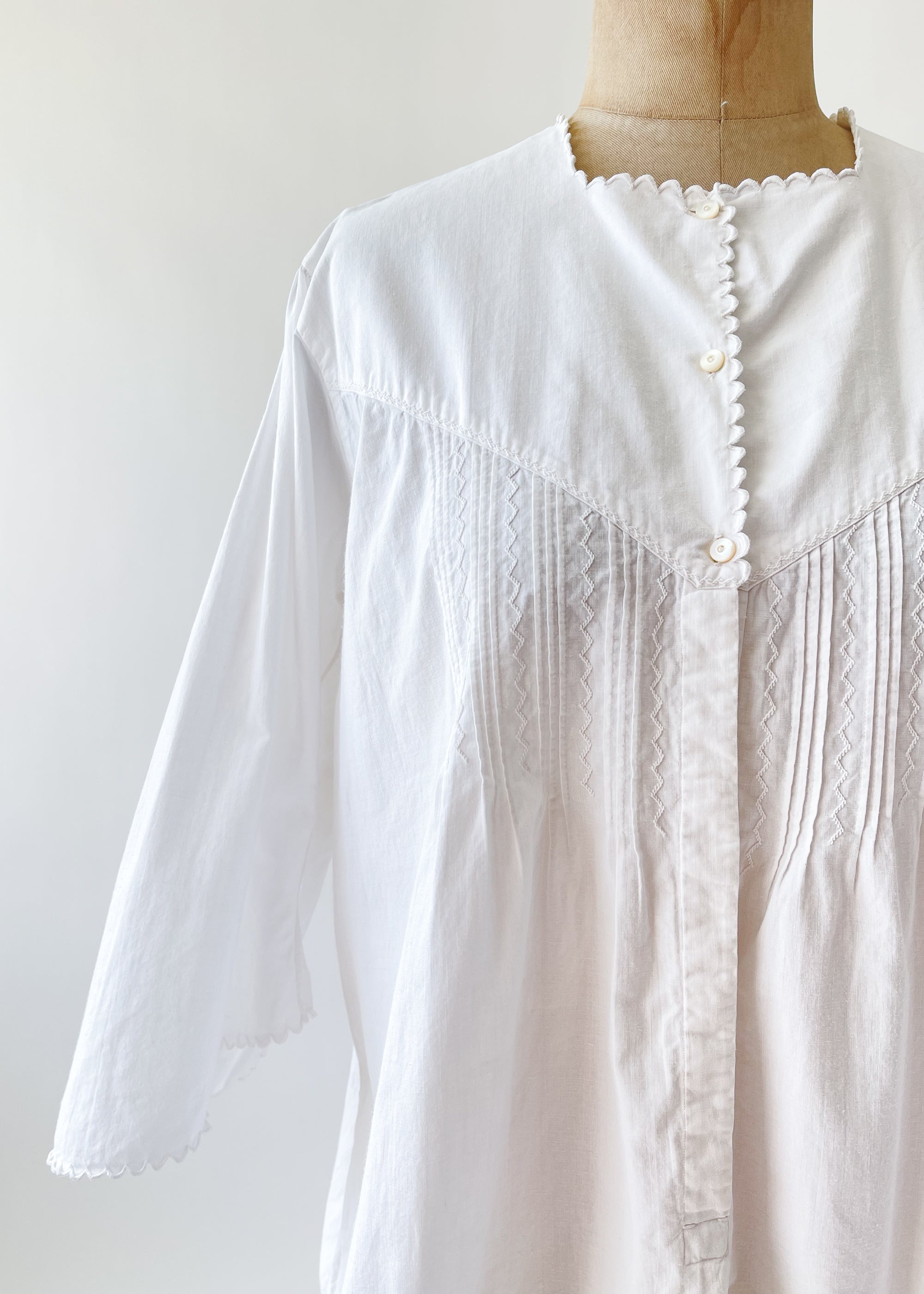 Antique Edwardian Cotton Trapeze Blouse