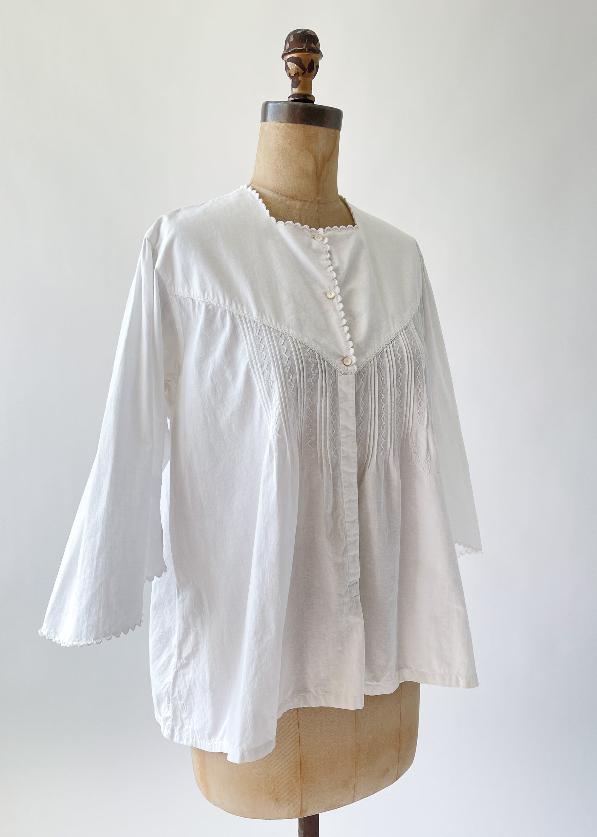 Antique Edwardian Cotton Trapeze Blouse
