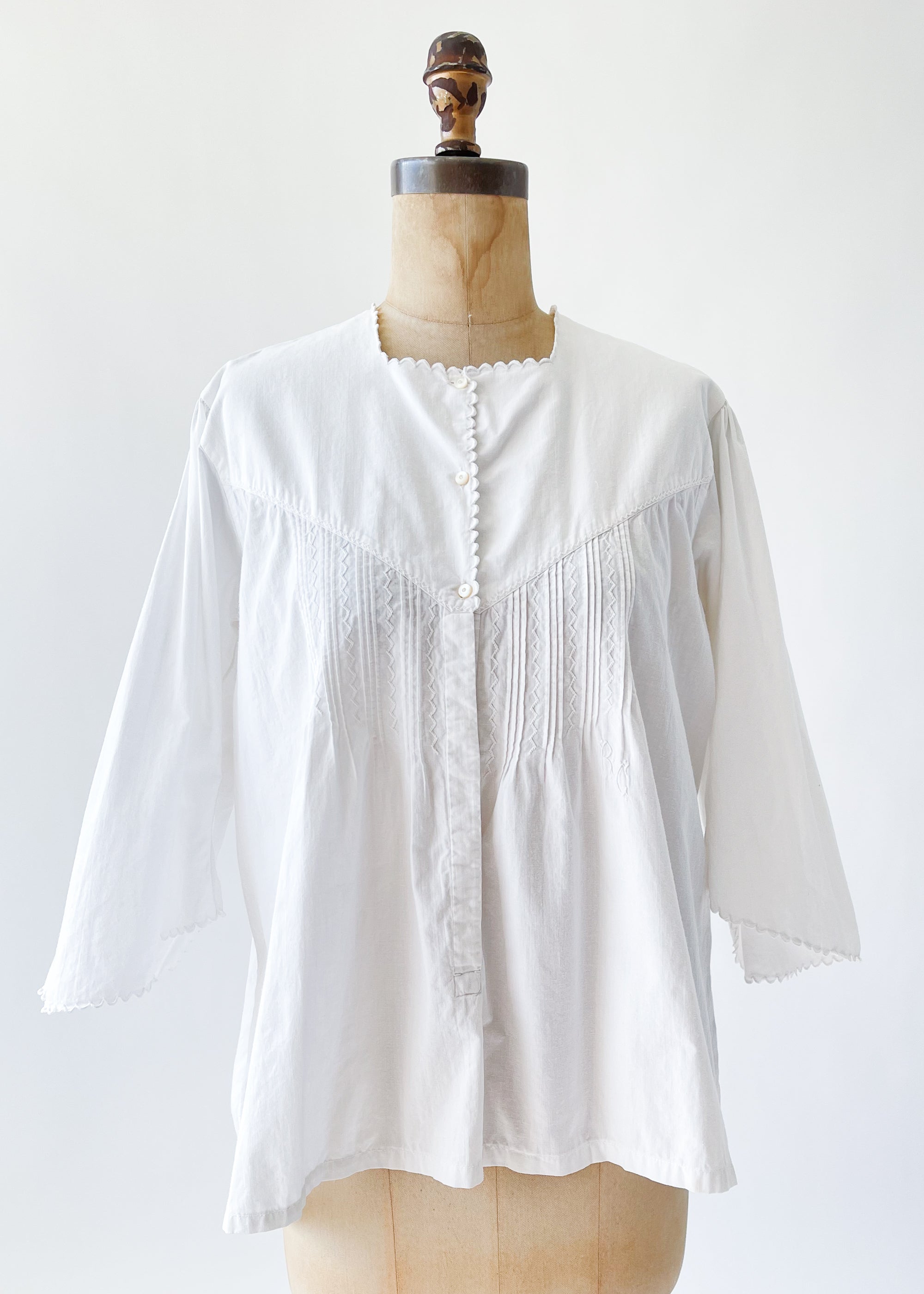 Antique Edwardian Cotton Trapeze Blouse