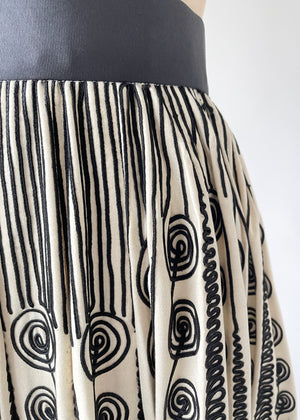 Antique Edwardian Soutache Wool Skirt