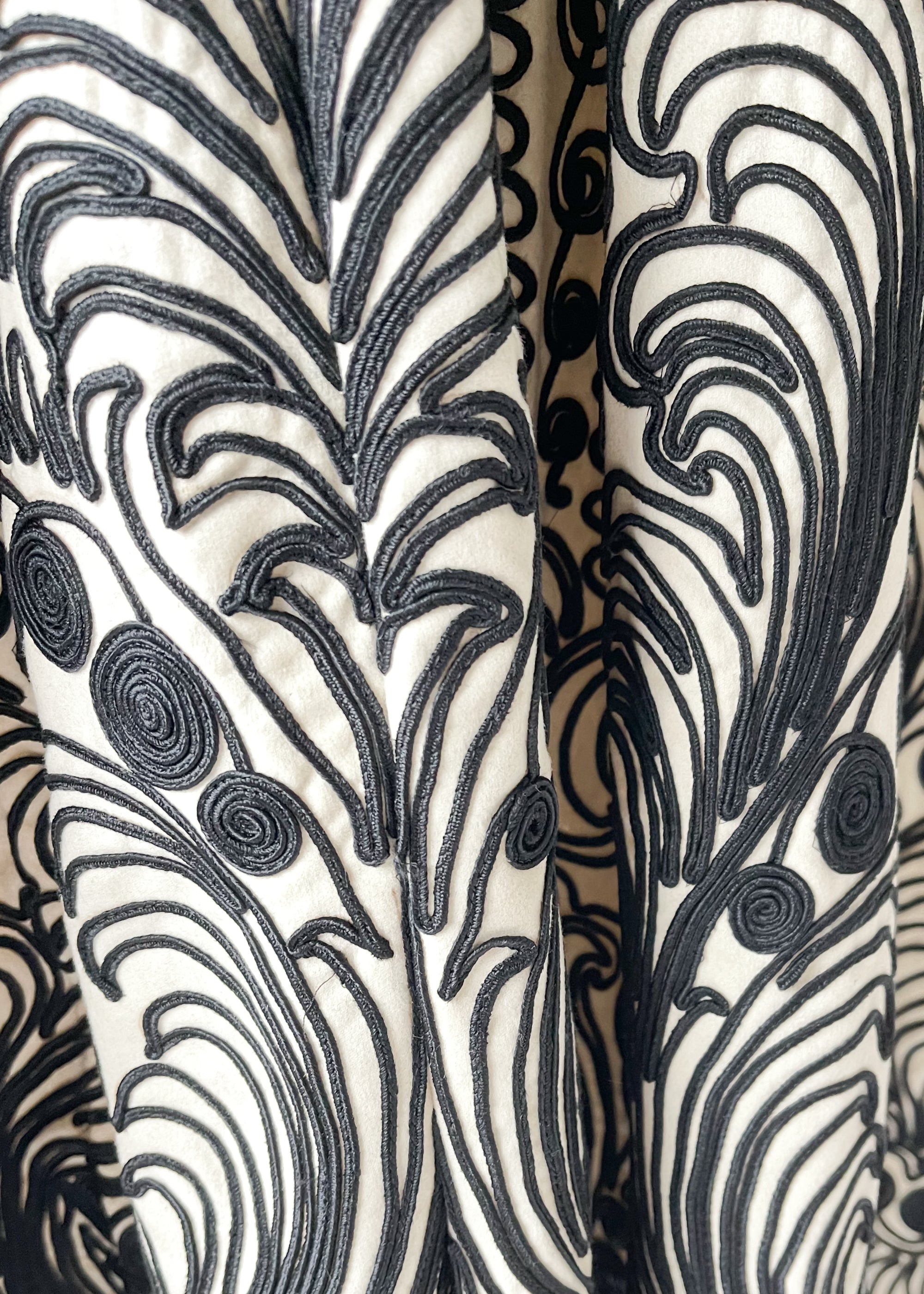 Antique Edwardian Soutache Wool Skirt