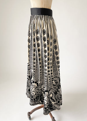 Antique Edwardian Soutache Wool Skirt