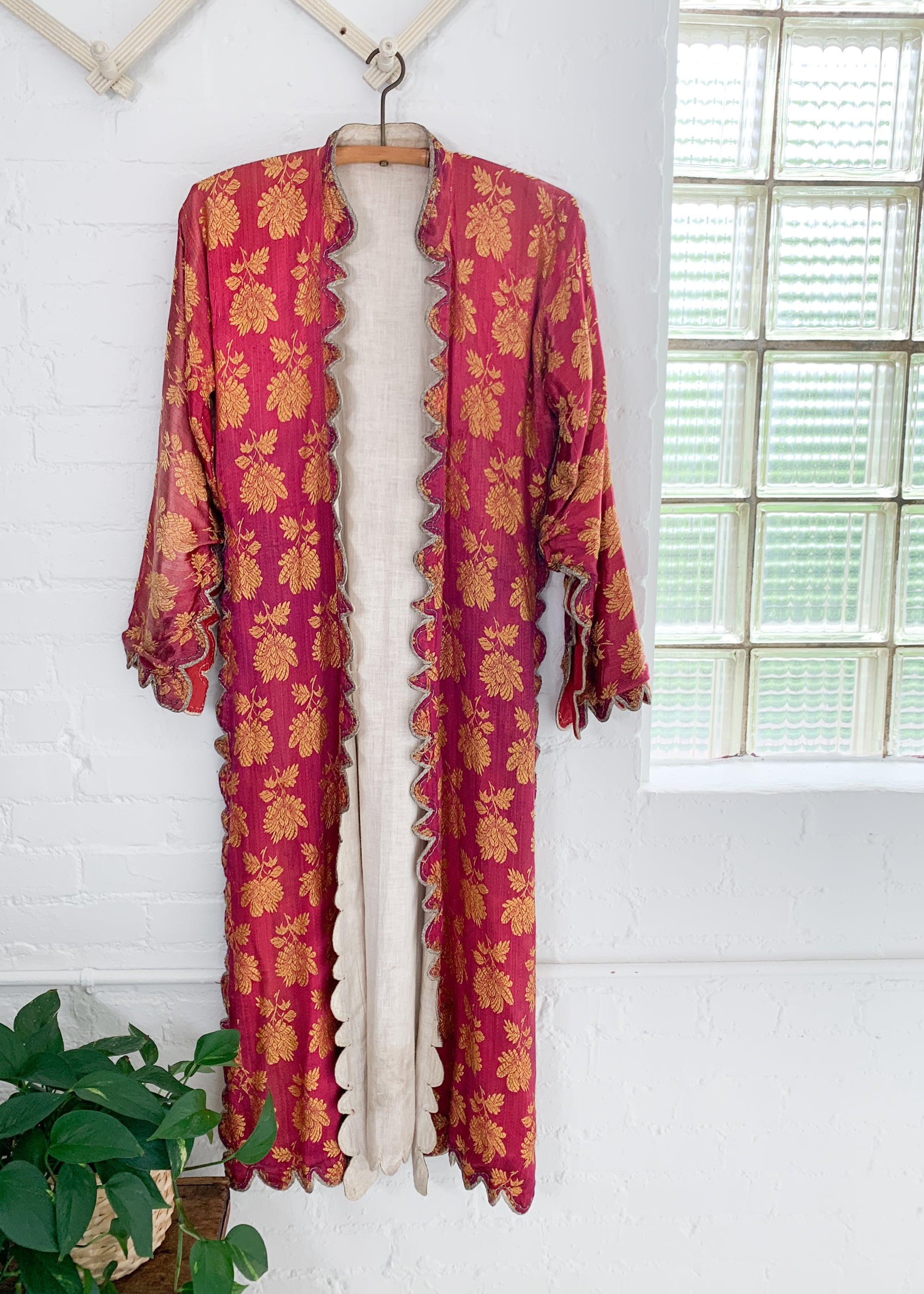 Antique Turkman Silk Brocade Coat