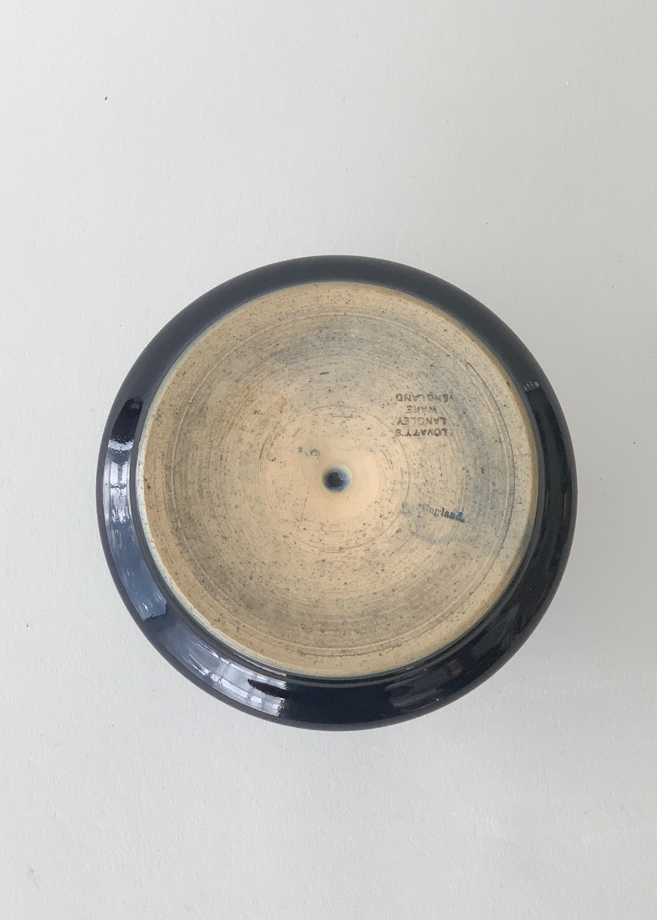 Antique Blue Ceramic Match Strike & Holder