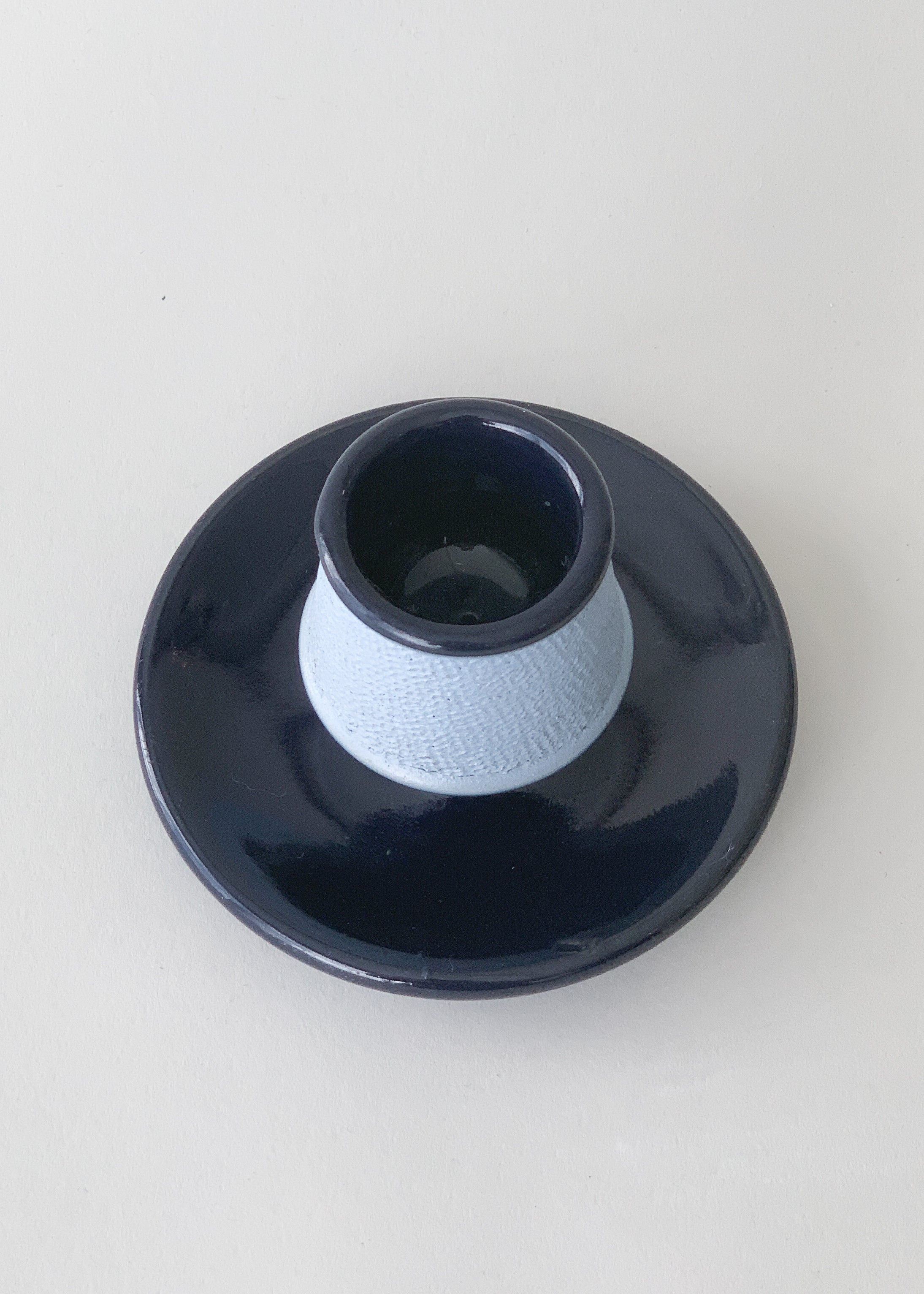 Antique Blue Ceramic Match Strike & Holder