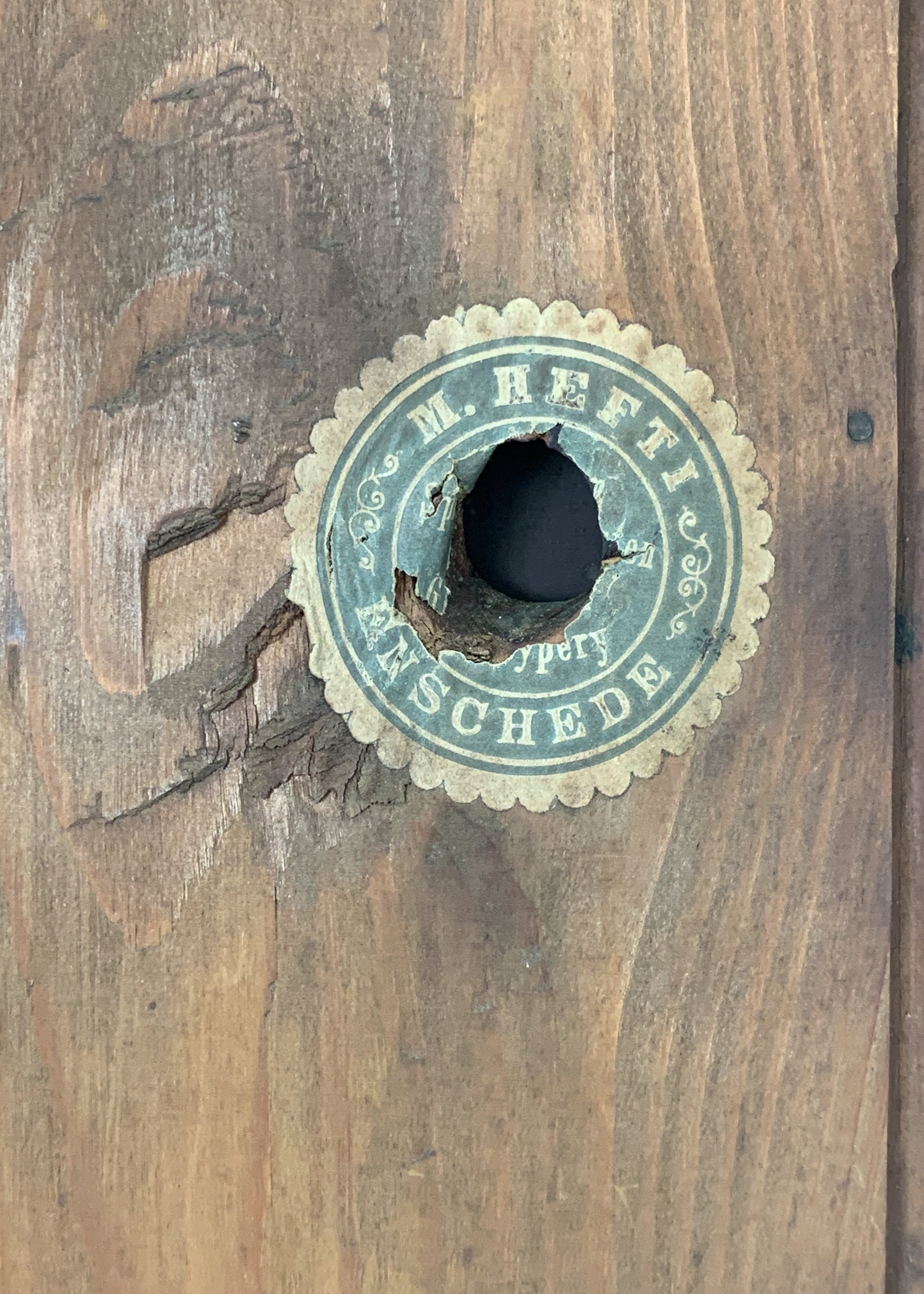 Antique Dutch Oak Beveled Mirror