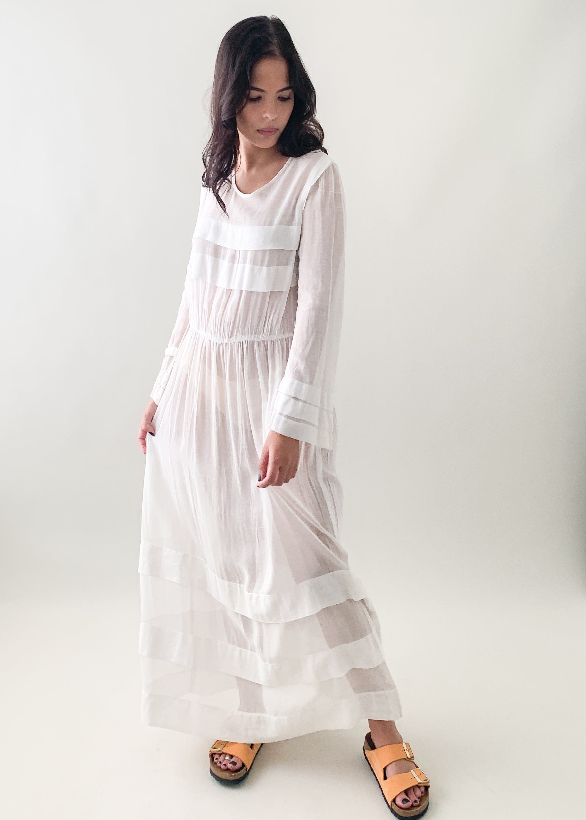 sheer white dress Antique Sheer Edwardian Dress