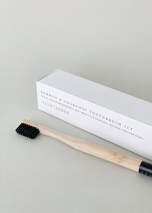 Bamboo & Charcoal Toothbrush (Individual or Set)
