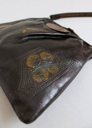 Vintage Early 1920s Dyed Tooled Leather Purse