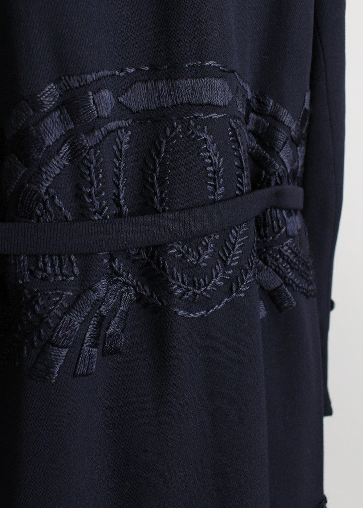 Vintage Early 1920s Navy Wool Walking Suit