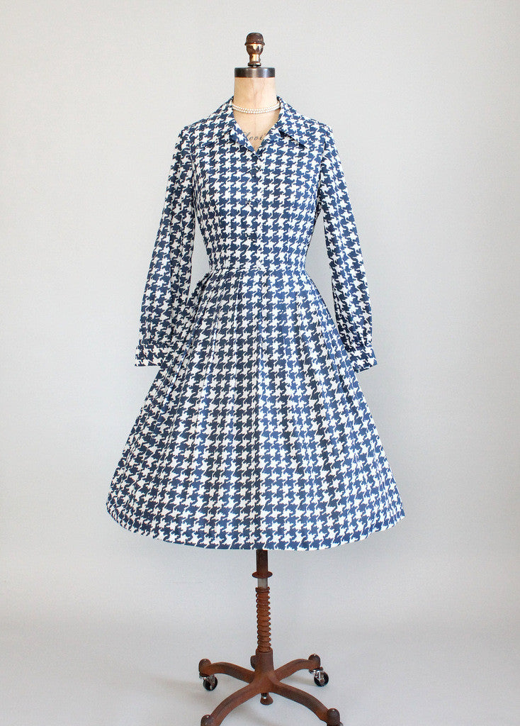 Vintage Early 1960s Houndstooth Shirtwaist Dress - Raleigh Vintage Vintage Early 1960s Houndstooth Shirtwaist Dress - Raleigh Vintage