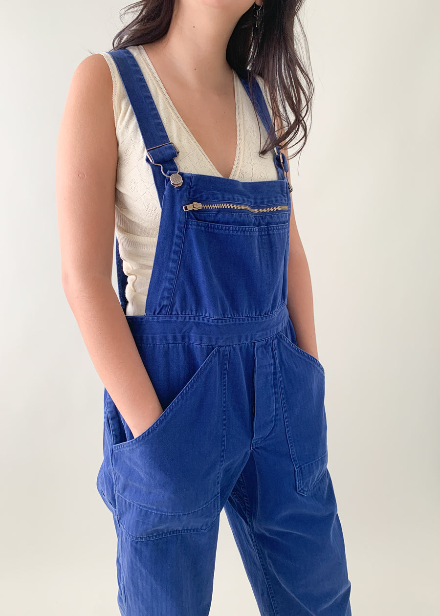 Vintage 1970s German Indigo Workwear Overalls