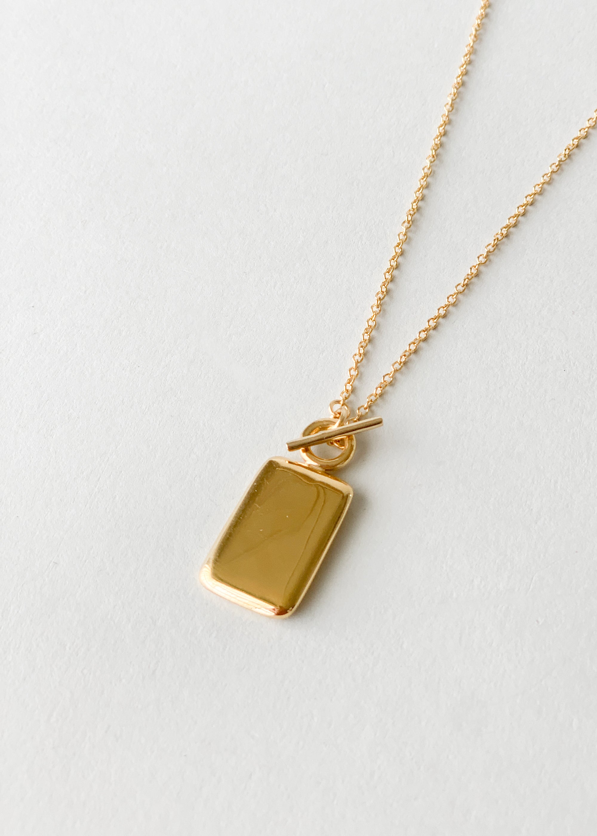 Rectangle Medallion Charm Necklace