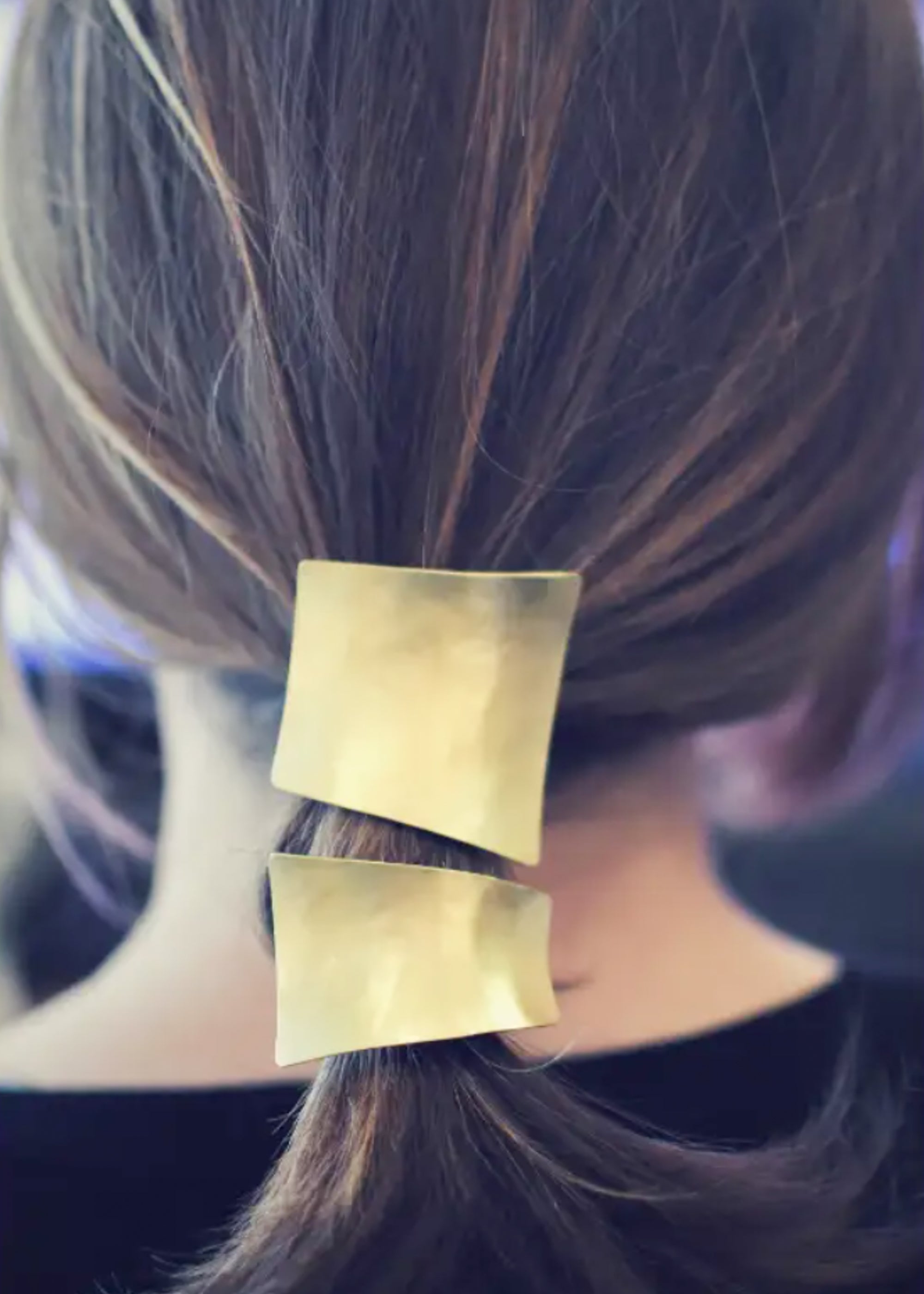 Geometric Brass Ponytail Holder
