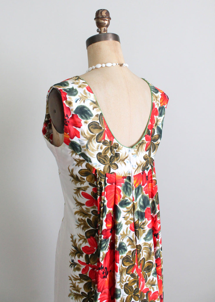 Vintage 1960s Hawaiian Floral Maxi Dress Vintage 1960s Hawaiian Floral Maxi Dress