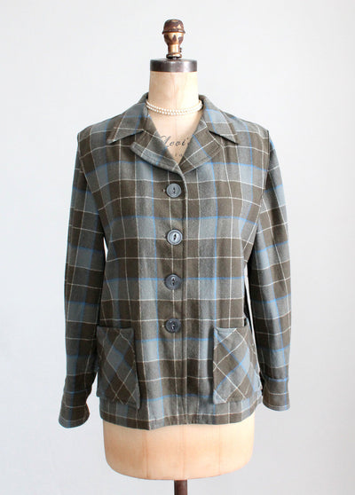 Vintage 1940s Plaid Wool 49er Jacket - Raleigh Vintage