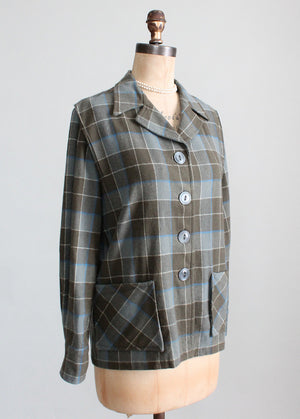 Vintage 1940s Plaid Wool 49er Jacket