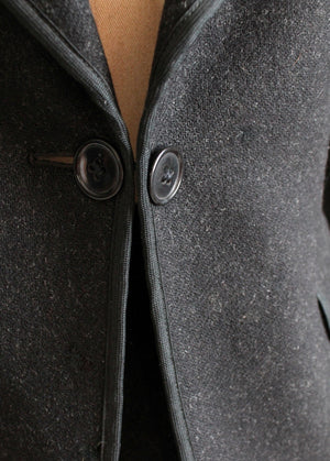 Vintage 1930s Black Tailored Wool Suit