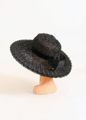 Vintage 1960s Jeanette Colombier Wide Brim Summer Hat