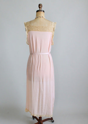 Vintage 1920s Lace and Silk Gown